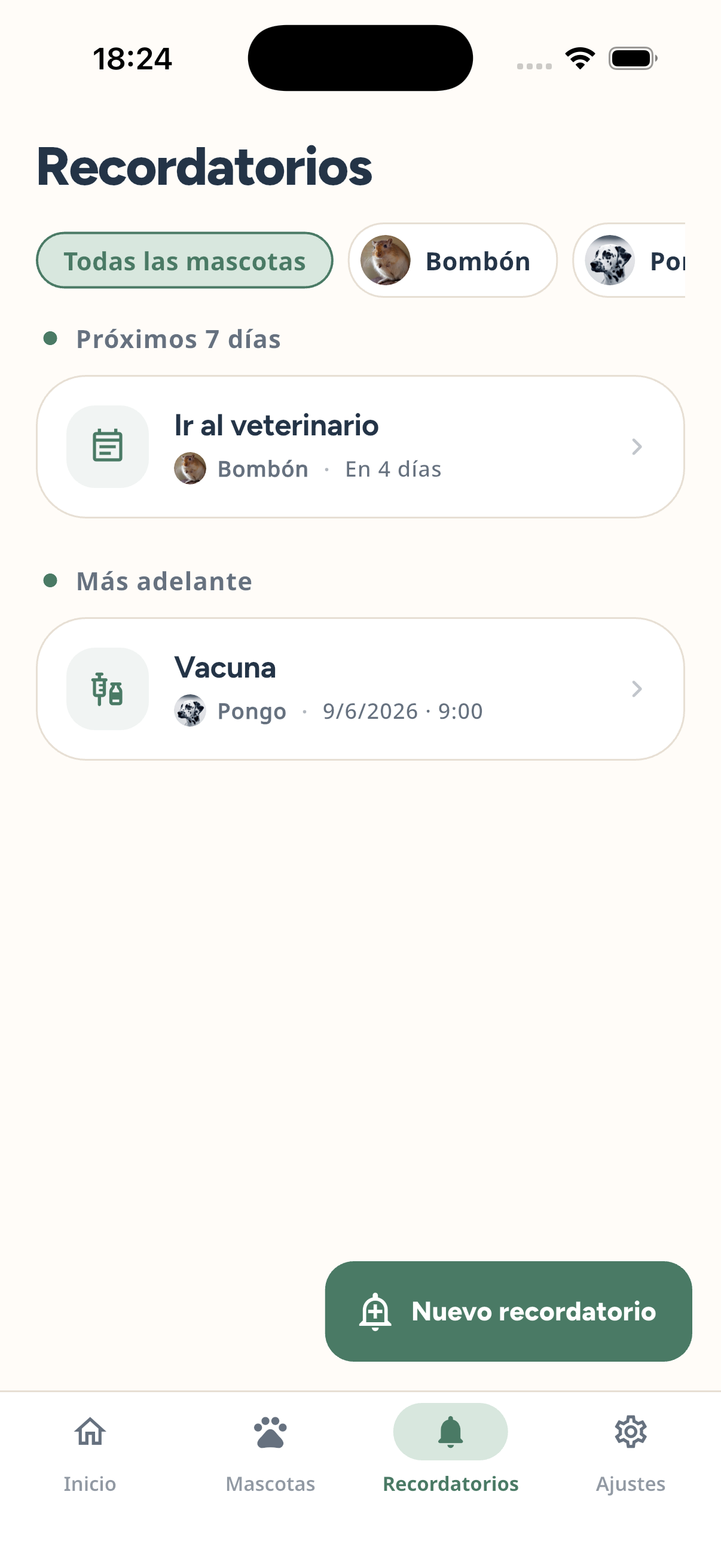 Petdalia Recordatorios