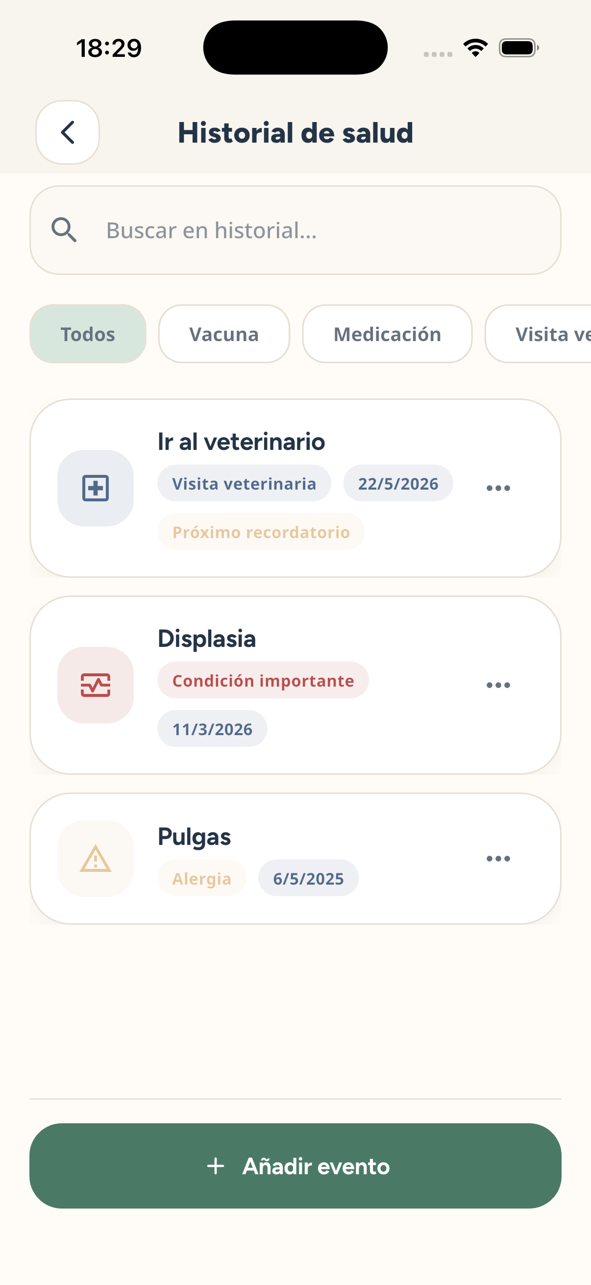Petdalia Historial de Salud